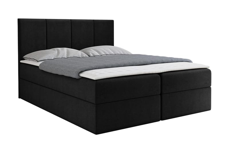 Laggano Kontinentalsäng 160x200 cm + Bäddmadrass - Svart - Möbler - Säng - Kontinentalsäng