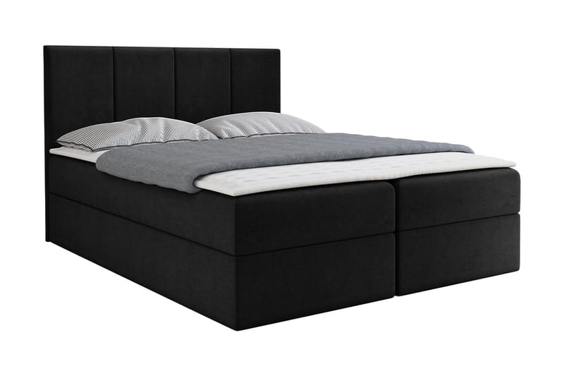 Laggano Kontinentalsäng 160x200 cm + Bäddmadrass - Svart - Möbler - Säng - Kontinentalsäng