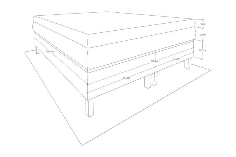 Layla Sängpaket Kontinentalsäng 160x200 - Ljusgrå - Möbler - Säng - Kontinentalsäng
