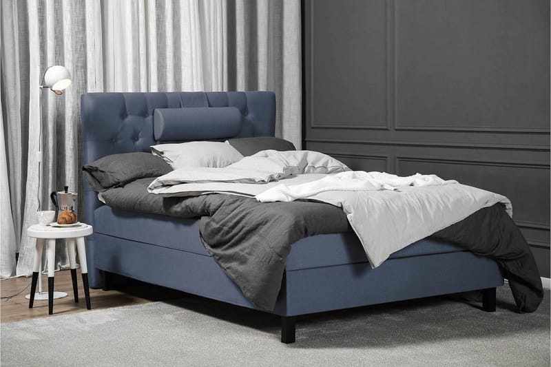 Lucky Komplett Sängpaket 120x200 Latex Diamant Sänggavel - Nackkudde Stor Mörkblå - Möbler - Säng - Kontinentalsäng