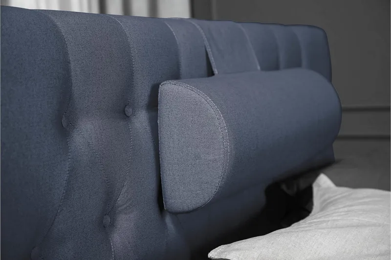 Lucky Komplett Sängpaket 120x200 Latex Diamant Sänggavel - Nackkudde Stor Mörkblå - Möbler - Säng - Kontinentalsäng