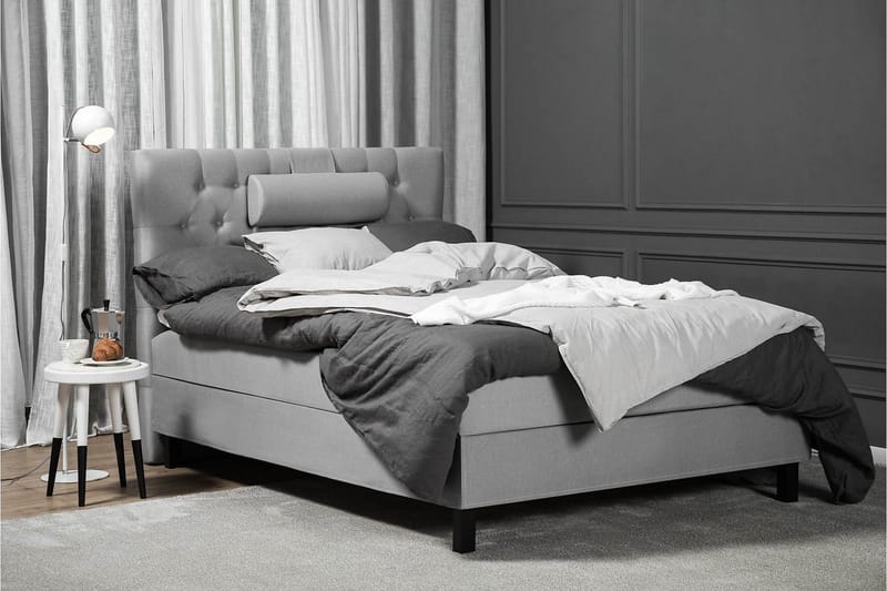 Lucky Komplett Sängpaket 120x200 Latex Diamant Sänggavel - Nackkudde Stor Mellangrå - Möbler - Säng - Kontinentalsäng