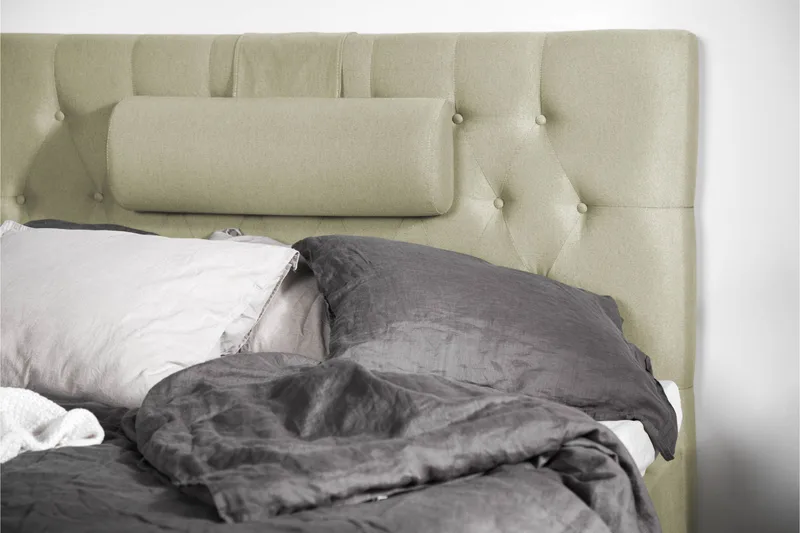 Lucky Komplett Sängpaket 120x200 Memory Diamant Sänggavel - Nackkudde Stor Grön - Möbler - Säng - Kontinentalsäng