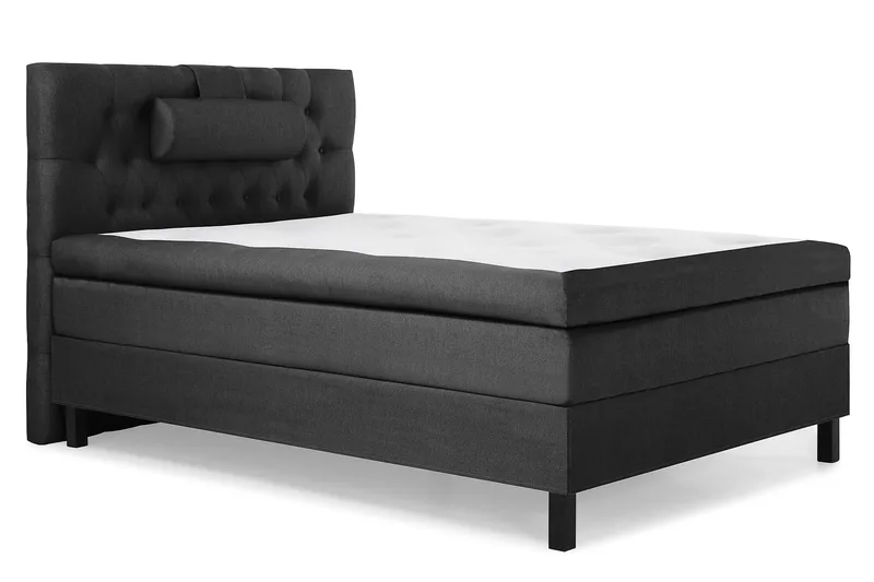 Lucky Komplett Sängpaket 120x200 Memory Diamant Sänggavel - Nackkudde Stor Svart/Grå - Möbler - Säng - Kontinentalsäng