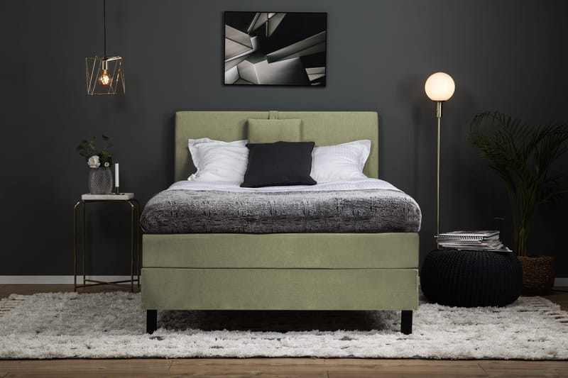 Lucky Komplett Sängpaket 120x200 Memory Slät Sänggavel  N - Nackkudde Liten Grön - Möbler - Säng - Kontinentalsäng