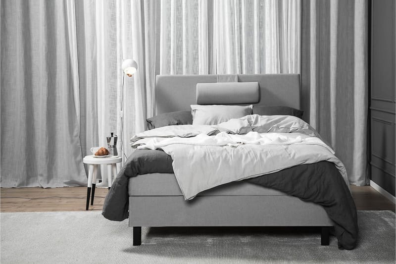 Lucky Komplett Sängpaket 120x200 Memory Slät Sänggavel  N - Nackkudde Stor Mellangrå - Möbler - Säng - Kontinentalsäng