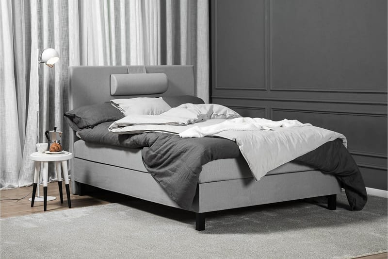 Lucky Komplett Sängpaket 120x200 Memory Slät Sänggavel  N - Nackkudde Stor Mellangrå - Möbler - Säng - Kontinentalsäng