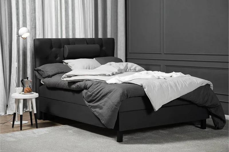 Lucky Komplett Sängpaket 120x200 Skum Diamant - Nackkudde Liten Svart/Gr å - Möbler - Säng - Kontinentalsäng