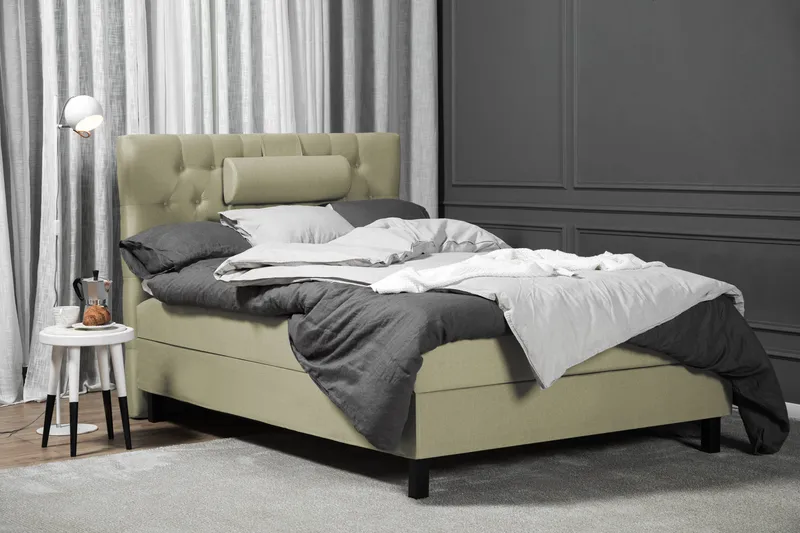 Lucky Komplett Sängpaket 120x200 Skum Diamant Sänggavel - Nackkudde Stor Grön - Möbler - Säng - Kontinentalsäng