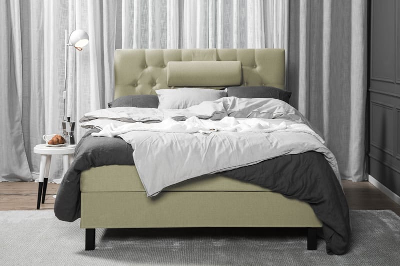 Lucky Komplett Sängpaket 120x200 Skum Diamant Sänggavel - Nackkudde Stor Grön - Möbler - Säng - Kontinentalsäng