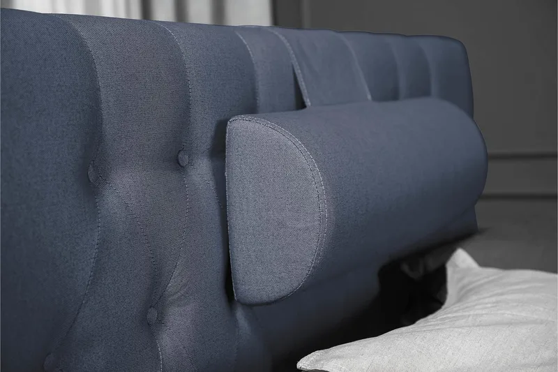 Lucky Komplett Sängpaket 120x200 Skum Diamant Sänggavel - Nackkudde Stor Mörkblå - Möbler - Säng - Kontinentalsäng