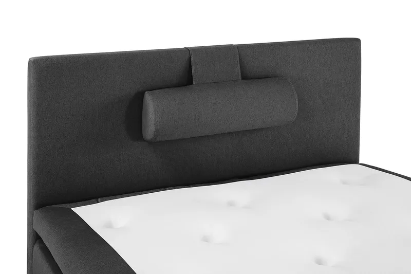 Lucky Komplett Sängpaket 120x200 Polyeter Slät Sänggavel - Nackkudde Stor Svart/Grå - Möbler - Säng - Kontinentalsäng