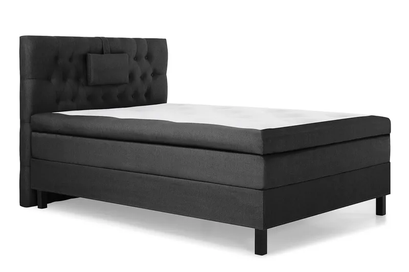 Lucky Komplett Sängpaket 120x200 Polyeter Diamant Sänggavel - Nackkudde Liten Svart/Grå - Möbler - Säng - Kontinentalsäng