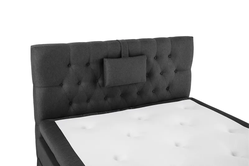 Lucky Komplett Sängpaket 120x200 Polyeter Diamant Sänggavel - Nackkudde Liten Svart/Grå - Möbler - Säng - Kontinentalsäng