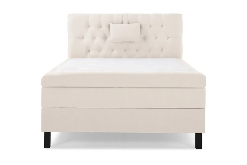 Lucky Komplett Sängpaket 120x200 Polyeter Diamant Sänggavel, Nackkudde Liten Beige