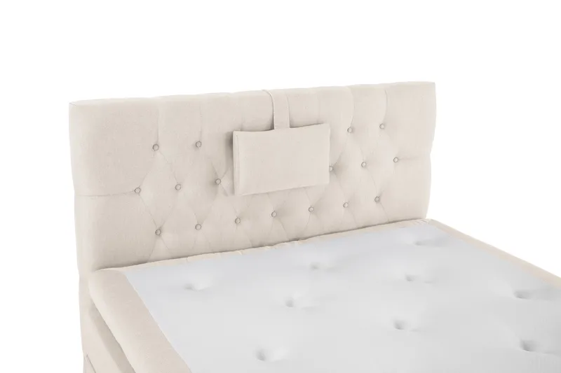 Lucky Komplett Sängpaket 120x200 Polyeter Diamant Sänggavel - Nackkudde Liten Beige - Möbler - Säng - Kontinentalsäng