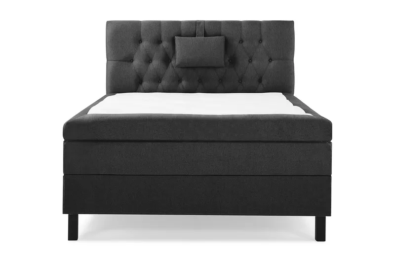 Lucky Komplett Sängpaket 120x200 Polyeter Diamant Sänggavel - Nackkudde Liten Svart/Grå - Möbler - Säng - Kontinentalsäng