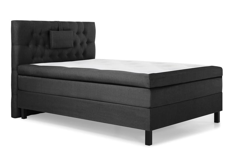 Lucky Komplett Sängpaket 120x200 Polyeter Diamant Sänggavel - Nackkudde Liten Svart/Grå - Möbler - Säng - Kontinentalsäng