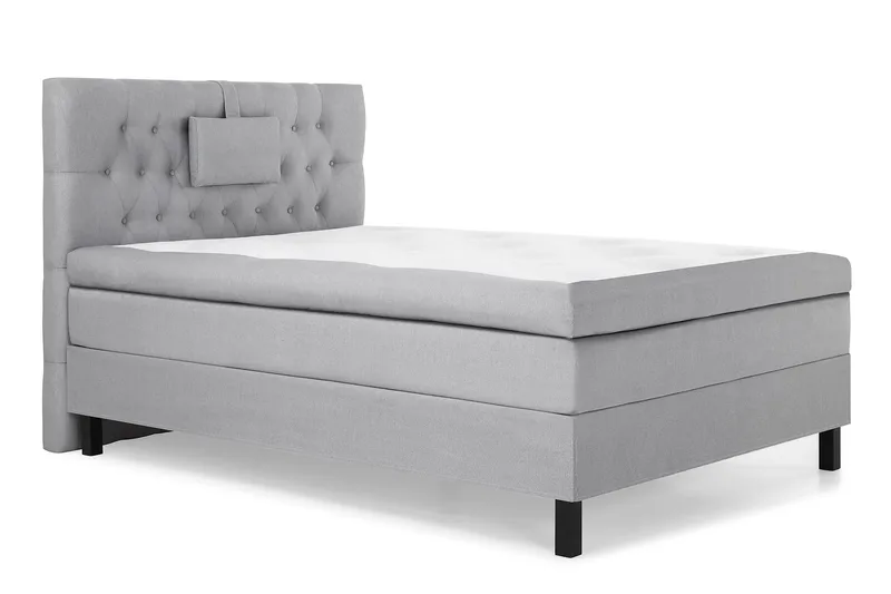 Lucky Komplett Sängpaket 120x200 Polyeter Diamant Sänggavel - Nackkudde Liten Mellangrå - Möbler - Säng - Kontinentalsäng