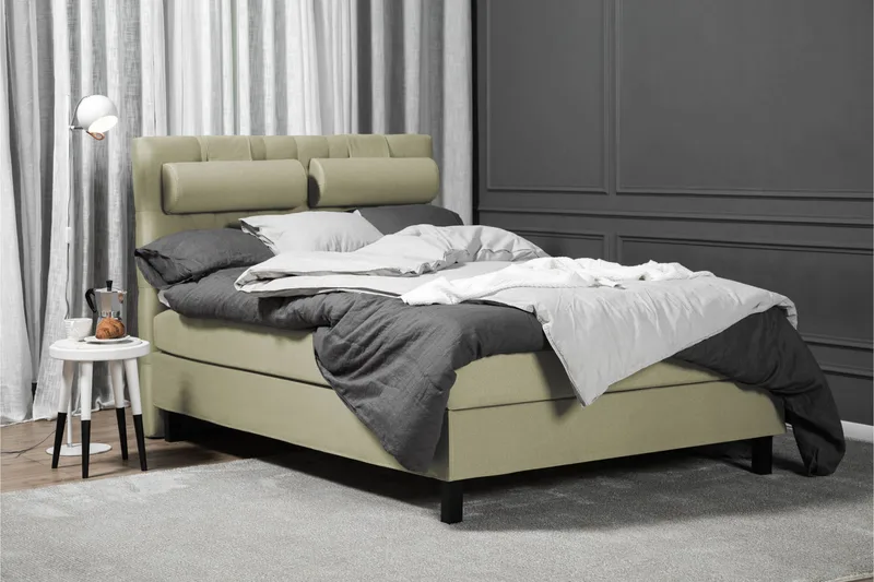 Lucky Komplett Sängpaket 140x200 Latex Diamant Sänggavel - Nackkudde Liten Grön - Möbler - Säng - Kontinentalsäng