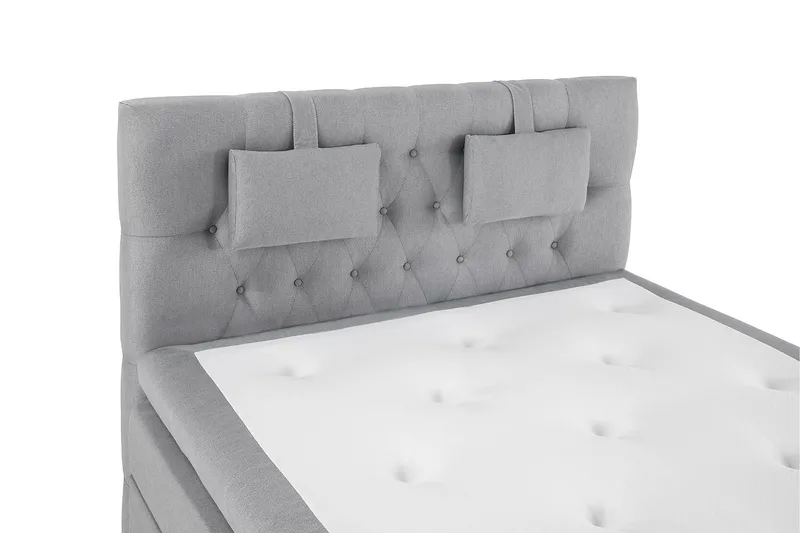 Lucky Komplett Sängpaket 140x200 Memory Diamant Sänggavel - Nackkudde Liten Mellangrå - Möbler - Säng - Kontinentalsäng