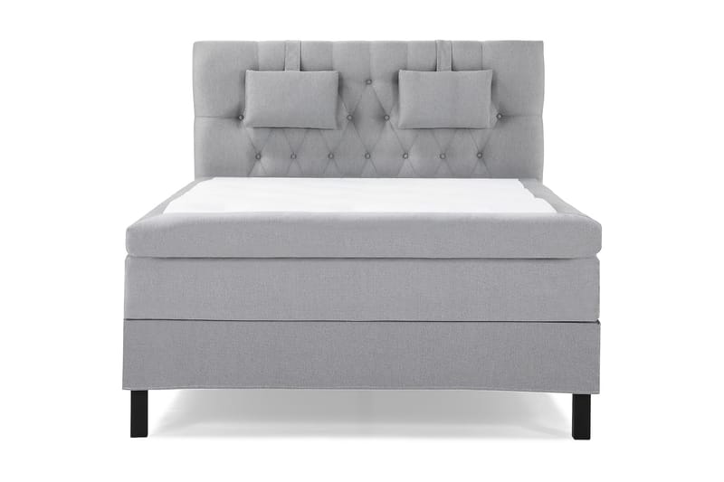 Lucky Komplett Sängpaket 140x200 Memory Diamant Sänggavel - Nackkudde Liten Mellangrå - Möbler - Säng - Kontinentalsäng