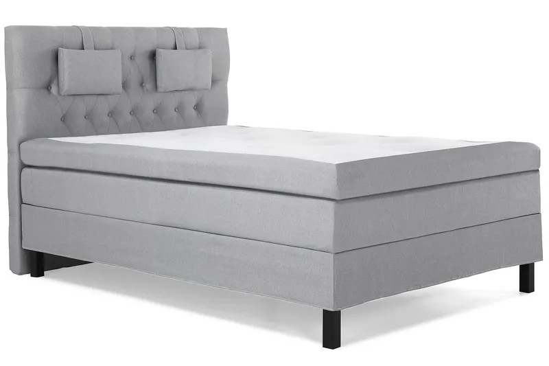 Lucky Komplett Sängpaket 140x200 Memory Diamant Sänggavel - Nackkudde Liten Mellangrå - Möbler - Säng - Kontinentalsäng