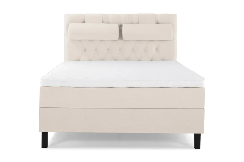 Lucky Komplett Sängpaket 140x200 Skum Diamant Sänggavel - Nackkudde Stor Beige - Möbler - Säng - Kontinentalsäng