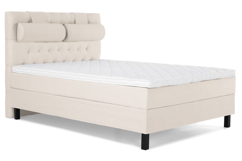 Lucky Komplett Sängpaket 140x200 Skum Diamant Sänggavel - Nackkudde Stor Beige - Möbler - Säng - Kontinentalsäng