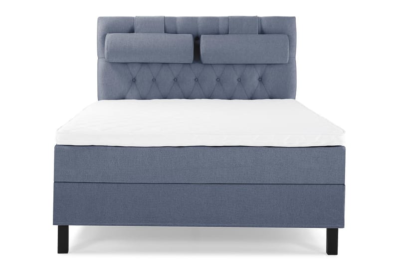 Lucky Komplett Sängpaket 140x200 Skum Diamant Sänggavel - Nackkudde Stor Mörkblå - Möbler - Säng - Kontinentalsäng