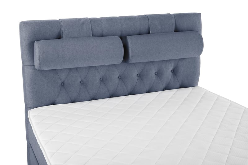 Lucky Komplett Sängpaket 140x200 Skum Diamant Sänggavel - Nackkudde Stor Mörkblå - Möbler - Säng - Kontinentalsäng