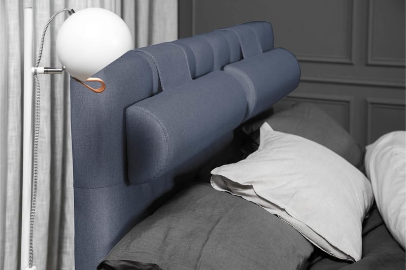 Lucky Komplett Sängpaket 140x200 Skum Diamant Sänggavel - Nackkudde Stor Mörkblå - Möbler - Säng - Kontinentalsäng