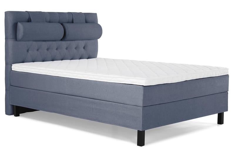 Lucky Komplett Sängpaket 140x200 Skum Diamant Sänggavel - Nackkudde Stor Mörkblå - Möbler - Säng - Kontinentalsäng