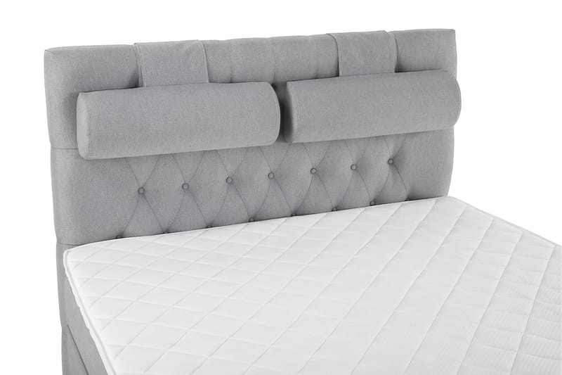 Lucky Komplett Sängpaket 140x200 Skum Diamant Sänggavel - Nackkudde Stor Mellangrå - Möbler - Säng - Komplett sängpaket