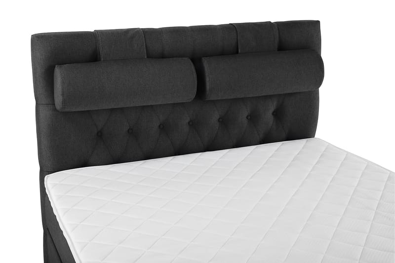 Lucky Komplett Sängpaket 140x200 Skum Diamant Sänggavel - Nackkudde Stor Svart/Grå - Möbler - Säng - Kontinentalsäng