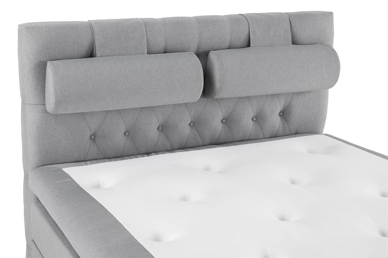 Lucky Komplett Sängpaket 140x200 Polyeter Diamant Sänggavel - Nackkudde Stor Mellangrå - Möbler - Säng - Komplett sängpaket