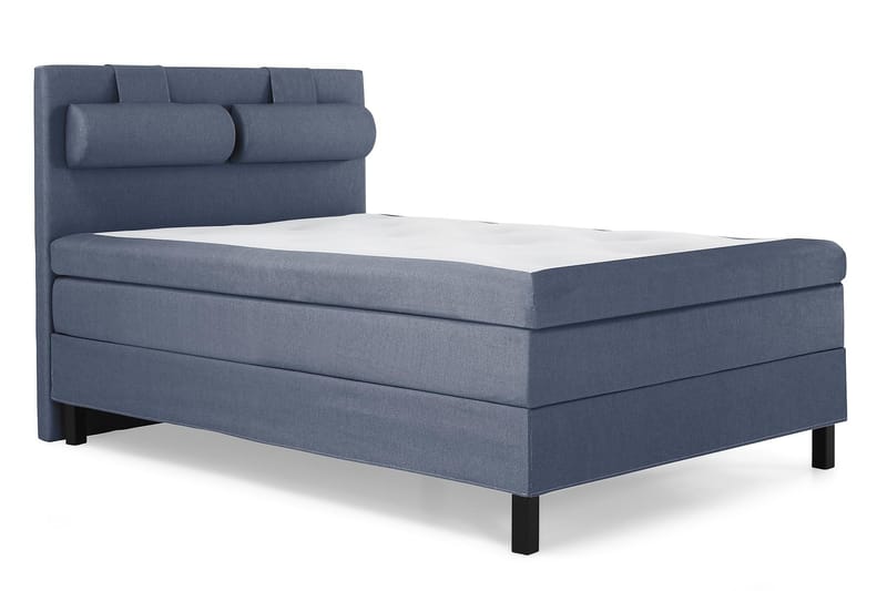 Lucky Komplett Sängpaket 140x200 Polyeter Slät Sänggavel - Nackkudde Stor Mörkblå - Möbler - Säng - Komplett sängpaket
