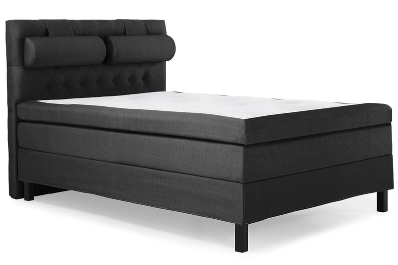 Lucky Komplett Sängpaket 140x200 Polyeter Diamant Sänggavel - Nackkudde Stor Svart/Grå - Möbler - Säng - Komplett sängpaket