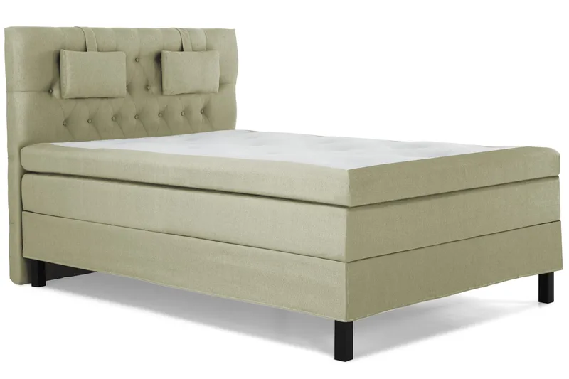 Lucky Komplett Sängpaket 140x200 Polyeter Diamant Sänggavel - Nackkudde Liten Grön - Möbler - Säng - Kontinentalsäng