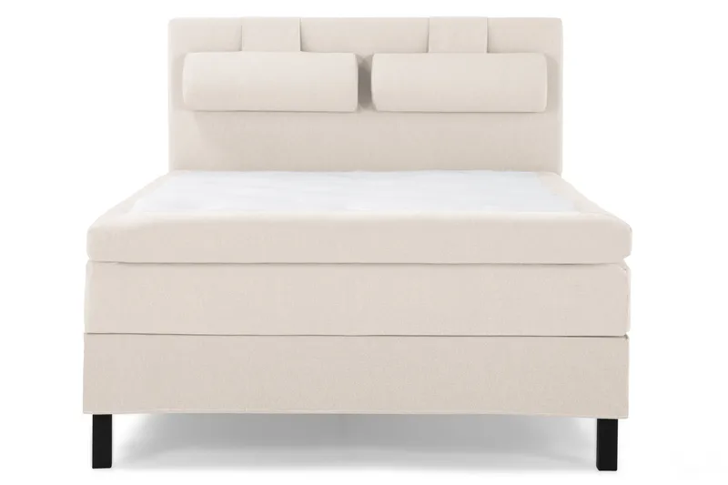 Lucky Komplett Sängpaket 140x200 Polyeter Slät Sänggavel - Nackkudde Stor Beige - Möbler - Säng - Kontinentalsäng