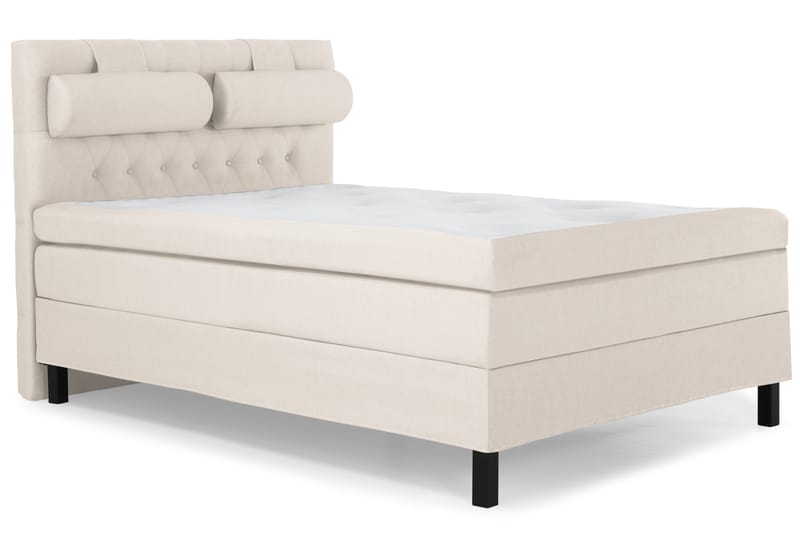 Lucky Komplett Sängpaket 140x200 Polyeter Diamant Sänggavel - Nackkudde Stor Beige - Möbler - Säng - Komplett sängpaket