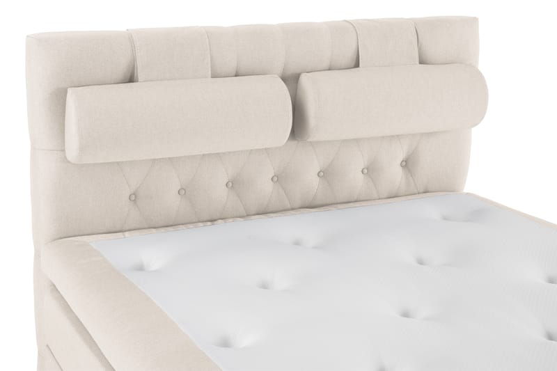Lucky Komplett Sängpaket 140x200 Polyeter Diamant Sänggavel - Nackkudde Stor Beige - Möbler - Säng - Komplett sängpaket