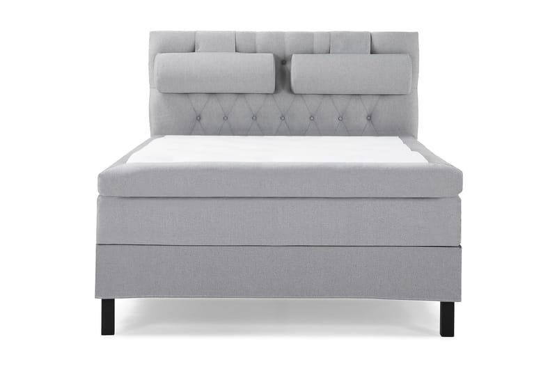 Lucky Komplett Sängpaket 140x200 Polyeter Diamant Sänggavel - Nackkudde Stor Mellangrå - Möbler - Säng - Kontinentalsäng