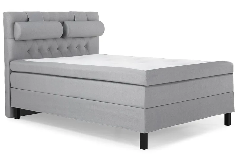 Lucky Komplett Sängpaket 140x200 Polyeter Diamant Sänggavel - Nackkudde Stor Mellangrå - Möbler - Säng - Kontinentalsäng