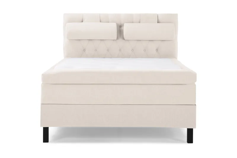 Lucky Komplett Sängpaket 140x200 Polyeter Diamant Sänggavel - Nackkudde Stor Beige - Möbler - Säng - Kontinentalsäng