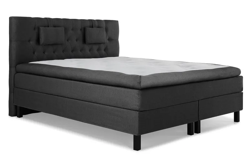 Lucky Komplett Sängpaket 160x200 Latex Diamant - Nackkudde Liten Svart/Grå - Möbler - Säng - Kontinentalsäng