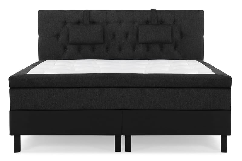 Lucky Komplett Sängpaket 160x200 Latex Diamant - Nackkudde Liten Svart/Grå/PU - Möbler - Säng - Komplett sängpaket