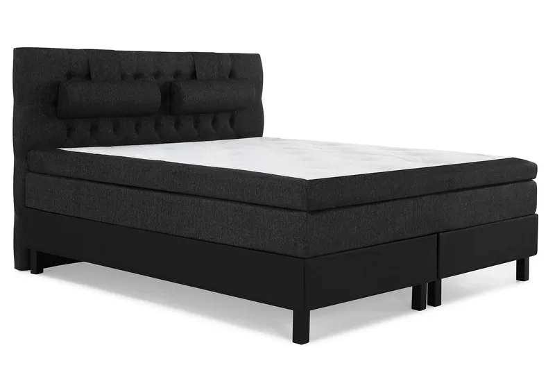 Lucky Komplett Sängpaket 160x200 Latex Diamant - Nackkudde Stor Svart/Grå/PU - Möbler - Säng - Kontinentalsäng