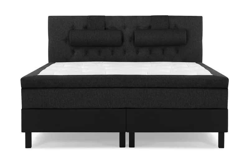 Lucky Komplett Sängpaket 160x200 Latex Diamant - Nackkudde Stor Svart/Grå/PU - Möbler - Säng - Kontinentalsäng