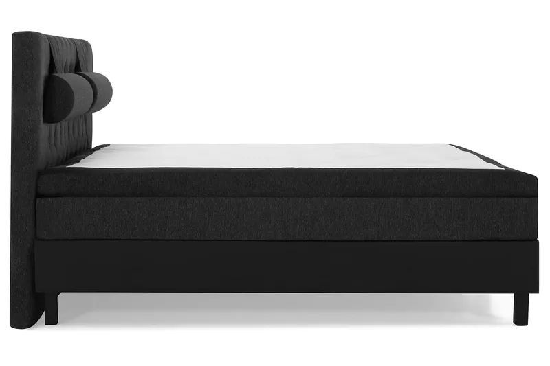 Lucky Komplett Sängpaket 160x200 Latex Diamant - Nackkudde Stor Svart/Grå/PU - Möbler - Säng - Kontinentalsäng